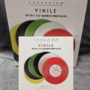 Retro vinyl bamboo fiber plate set